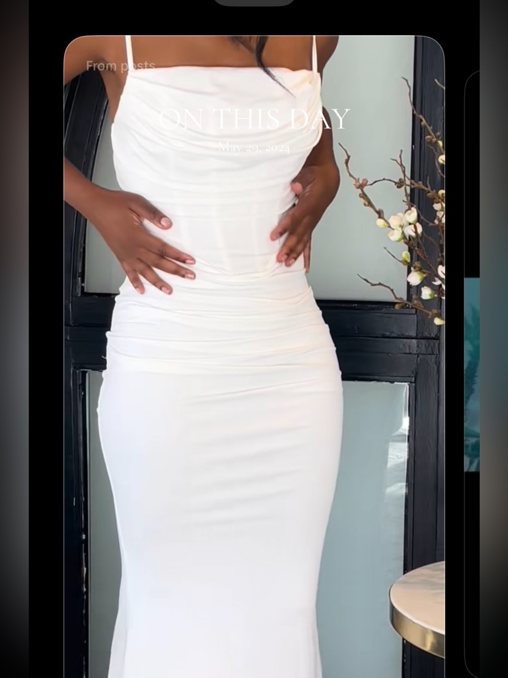 Elegant White Ruched Slip Dress with Spaghetti Straps